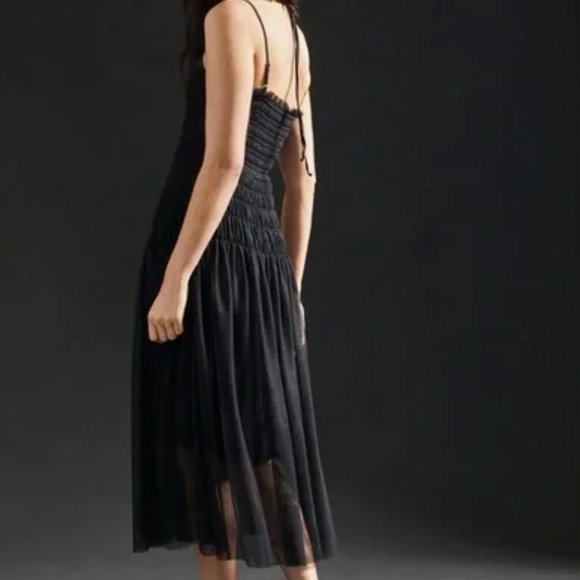 ANTHROPOLOGIE NWT Strappy Tulle Dress Size SP. (BLACK) - Picture 7 of 15